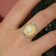 Cuenta redonda facetada 2 mm gema - Piedra luna x39cm