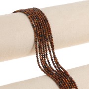 Cuenta redonda facetada 2 mm gema - Ojo de tigre x39cm