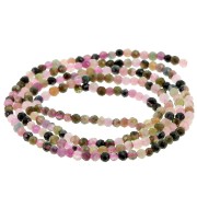 Cuenta redonda facetada 2 mm gema - Turmalina x39cm|raw }}