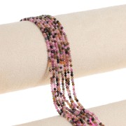 Cuenta redonda facetada 2 mm gema - Turmalina x39cm