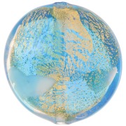 Bombeada Murano hoja de oro 21 mm Blue Zircon x1