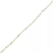 Cuentas redondas facetadas 2 mm - Nácar blanca x39cm