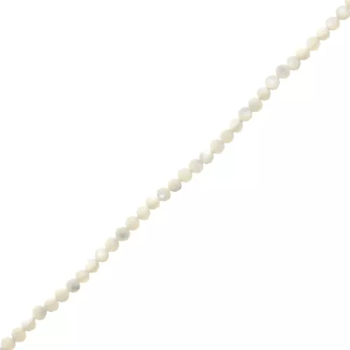Cuentas redondas facetadas 2 mm - Nácar blanca x39cm