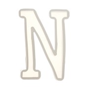 Molde de silicono para hacer la letra N de resina 40X28mm x1