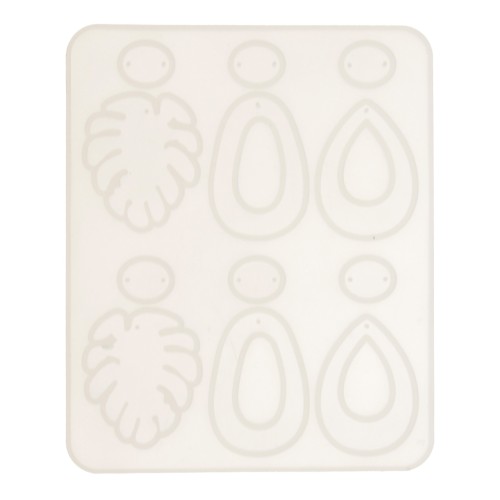 Molde de silicona n.º 2 para hacer pendientes de resina, 13 x 15,5 cm, 1 unidad