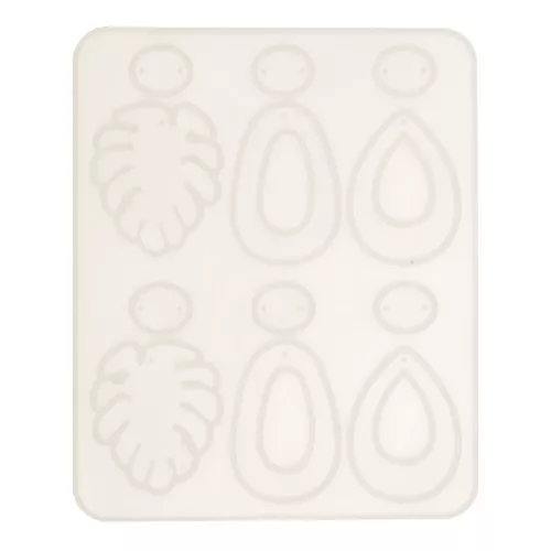 Molde de silicona n.º 2 para hacer pendientes de resina, 13 x 15,5 cm x1