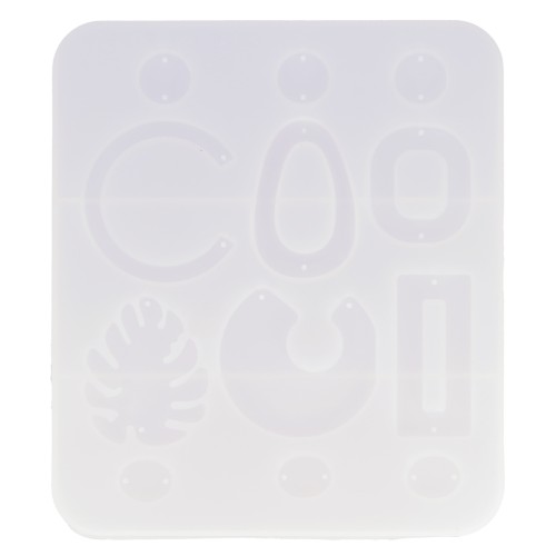 Molde de silicono n°4 para hacer pendientes de resina 13.5x15.5 cm x1