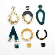 Molde de silicono n°5 para hacer pendientes de resina 15x17 cm x1