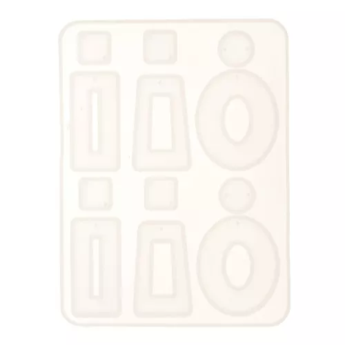 Molde de silicono n°7 para hacer pendientes de resina 12x16 cm x1