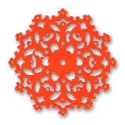 Flor filigrana de madera 50 mm Rojo x1