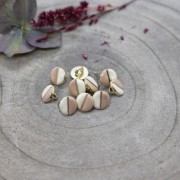 Botón de pie de dos colores de metal  Atelier Brunette Wink 9mm Off-white/Maple x1|raw }}