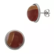 Pendientes para cabuchón fondo plano 12 mm Acero Inox x40