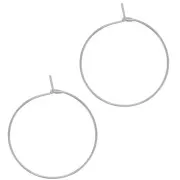 Pendientes de aro 25 mm a decorar - acero inoxidable 316L x100