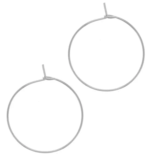 Pendientes de aro 25 mm a decorar - acero inoxidable 316L x100