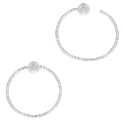 Ganchos hilos 12 mm con bola de 3 mm de Plata 925 x2