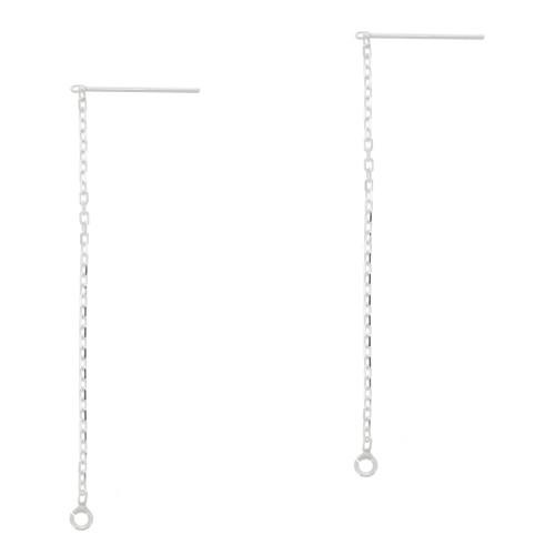 Pendientes de cadena 60 mm de Plata x2