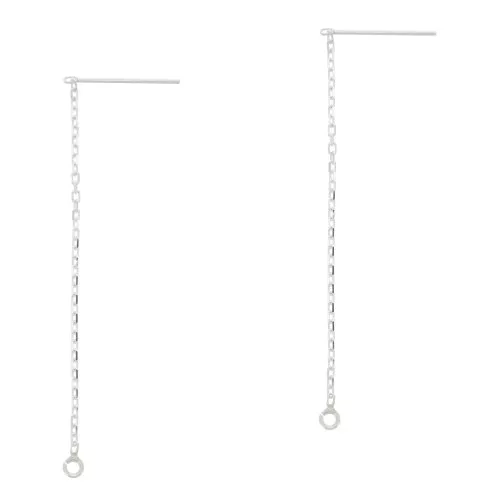 Pendientes de cadena 60 mm de Plata x2