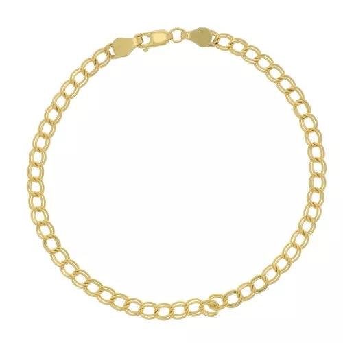 Pulsera eslabón rombo doble 3.6 mm Gold Filled x18.5 cm