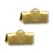 Terminales para apretar 13.2 mm dorado con oro fino x4