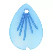 Dije hoja con forma de gota 18x13 mm de nácar - Azul x1
