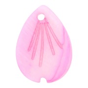Dije hoja con forma de gota 18x13 mm de nácar - Rosa x1|raw }}