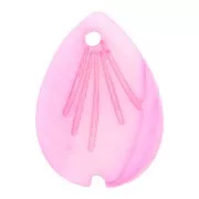 Dije hoja con forma de gota 18x13 mm de nácar - Rosa x1