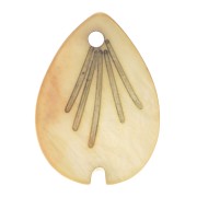 Dije hoja con forma de gota 18x13 mm de nácar - Marrón x1