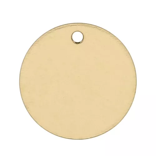 Chapa para grabar redonda 13 mm Gold filled x1