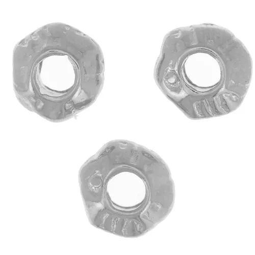 Rondeles metal 7x4 mm plateado x10