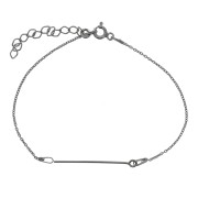 Pulsera a personalizar con cuentas 17.5 cm de Plata 925 rodiado negro x1|raw }}