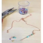 Pulsera a personalizar con cuentas 17.5 cm de Plata 925 rodiado negro x1