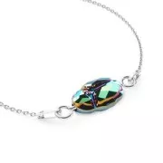 Pulsera a personalizar con cuentas 17.5 cm de Plata 925 rodiado negro x1