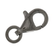 Cierre mosquetón 11 mm de Plata 925 Rodiado negro x1|raw }}