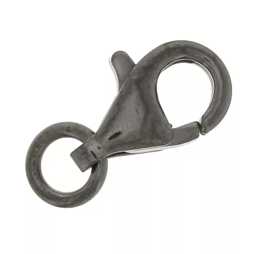 Cierre mosquetón 11 mm de Plata 925 Rodiado negro x1