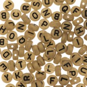 Surdido de 200 cuentas letras redondas alfabeto 7 mm Dorado - Negro|raw }}