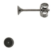 Base pendientes para cabuchones PureCrystal 1088 4 mm de Plata 925 Rodiado negro x2