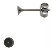 Base pendientes para cabuchones PureCrystal 1088 4 mm de Plata 925 Rodiado negro x2