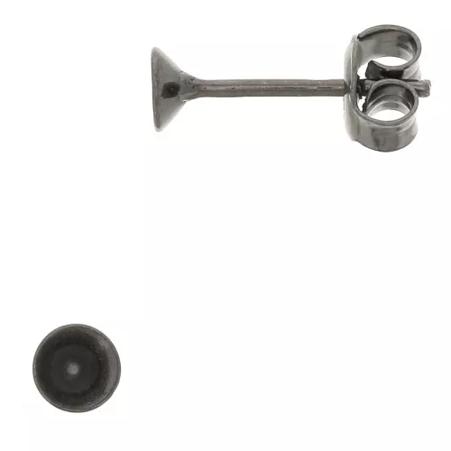Base pendientes para cabuchones PureCrystal 1088 4 mm de Plata 925 Rodiado negro x2