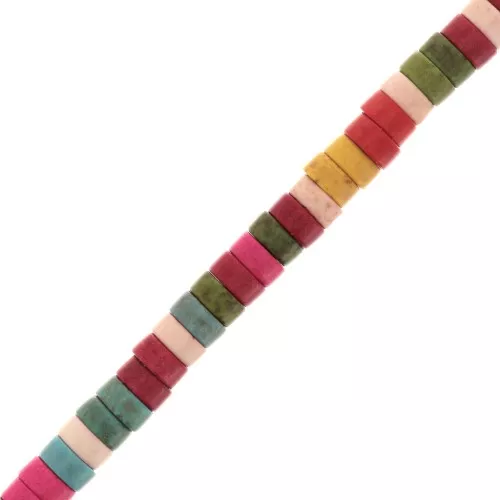 Arandelas Heishi 6x3 mm de imitación Howlite - Multicolore x39cm