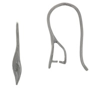 Pendientes gancho colgante enganche 22 mm de Plata 925 Rodiado negro x2|raw }}