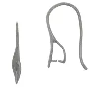 Pendientes gancho colgante enganche 22 mm de Plata 925 Rodiado negro x2