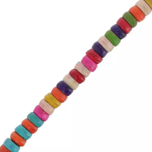 Arandelas Heishi 5x2.5 mm de imitación Howlite - Multicolore x40cm