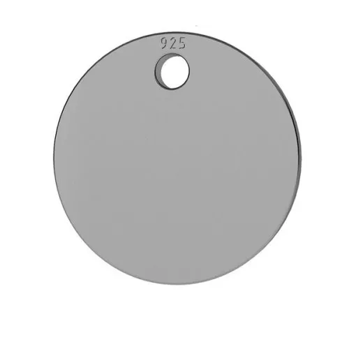 Dije medalla 9 mm de Plata 925 Rodiado negro x1