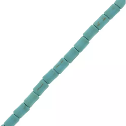 Cuentas tubos estilo Heishi 4x6 mm imitación Howlite - Turquoise x36cm