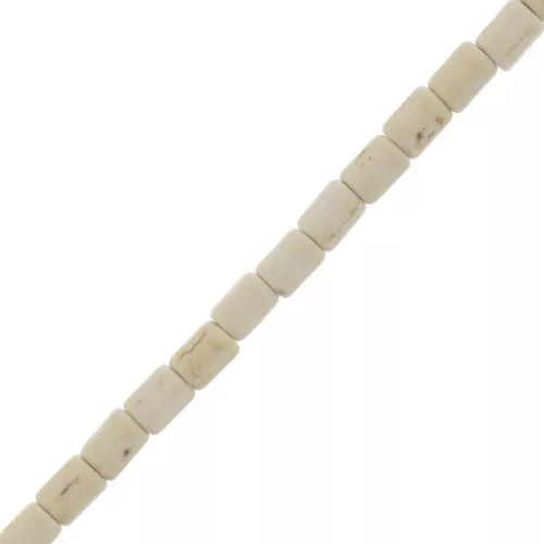 Cuentas tubos estilo Heishi 4x6 mm imitación Howlite - Crème x39cm