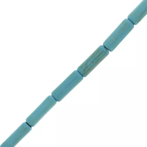 Cuentas tubos estilo Heishi 4x13 mm imitación Howlite - Turquoise x39cm
