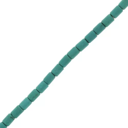 Cuentas tubos estilo Heishi 3.5x5 mm imitación Howlite - Turquoise x39cm