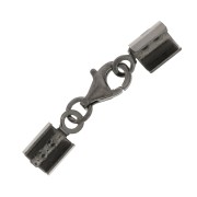 Cierre mosquetón con pinza redonda 3 mm de Plata 925 Rodiado negro x1|raw }}