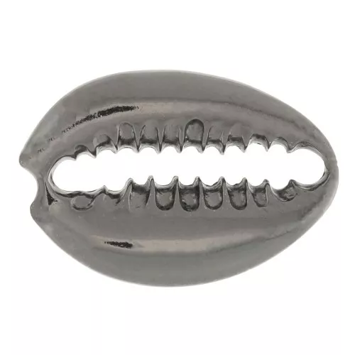 Entrepieza concha Cauri 19x13 mm de Plata 925 Rodiado negro x1