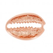 Entrepieza concha Cauri 19x13 mm de Plata 925 Rodiado negro x1